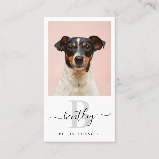 Personalisiertes Foto QR Code Social Media Monogra Visitenkarte (Vorderseite)