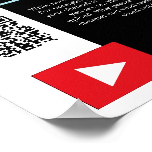 Personalisiertes Foto & QR Code, Youtube - Vlogger Poster (Ecke)