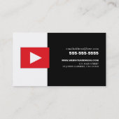 Personalisiertes Foto & QR Code, Youtube - Vlogger Visitenkarte (Rückseite)