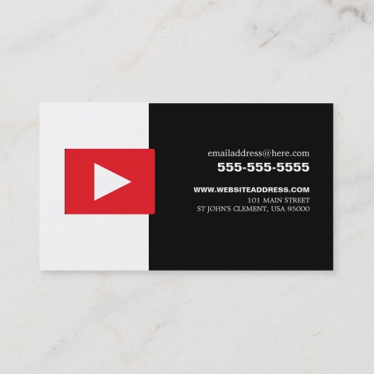 Personalisiertes Foto & QR Code, Youtube - Vlogger Visitenkarte (Rückseite)