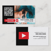 Personalisiertes Foto & QR Code, Youtube - Vlogger Visitenkarte (Vorne/Hinten)