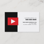 Personalisiertes Foto & QR Code, Youtube - Vlogger Visitenkarte (Rückseite)