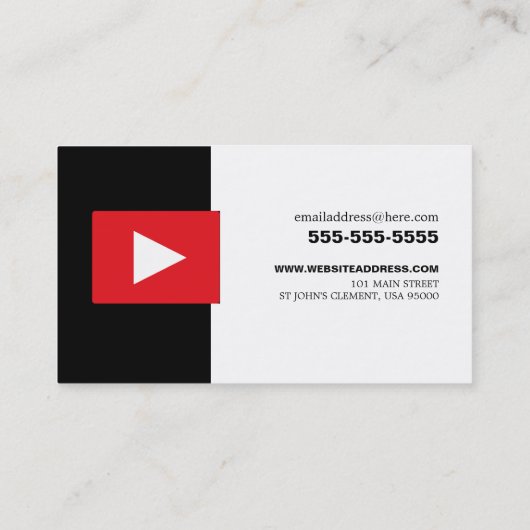 Personalisiertes Foto & QR Code, Youtube - Vlogger Visitenkarte (Rückseite)