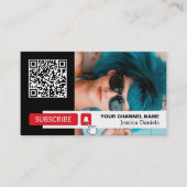Personalisiertes Foto & QR Code, Youtube - Vlogger Visitenkarte (Vorderseite)