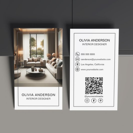 Personalisiertes Foto QR Social Media Beruflich Visitenkarte