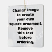 Personalisiertes Foto quadratische Ornamente. Mach Keramikornament (Links)