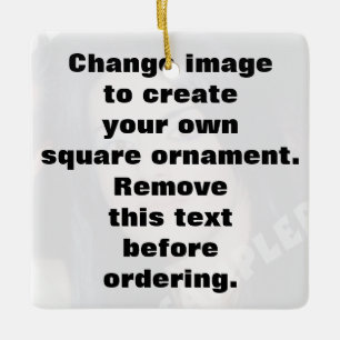 Personalisiertes Foto quadratische Ornamente. Mach Keramikornament