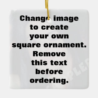 Personalisiertes Foto quadratische Ornamente. Mach Keramikornament