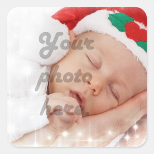 Personalisiertes Foto Quadratischer Aufkleber (Vorderseite)