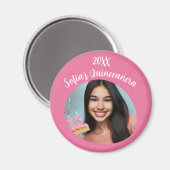 Personalisiertes Foto Quinceañera Geburtstag Keepa Magnet (Vorderseite/Rückseite)