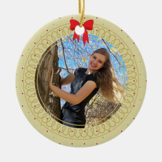 Personalisiertes Foto-Rahmen-Absolvent-Geschenk Keramikornament (Vorne)
