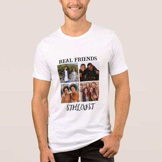 Personalisiertes Foto "Real Friends noch vorhanden Tri-Blend Shirt (Vorderseite)