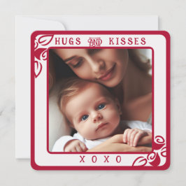 Personalisiertes Foto Red Floral Hugs und Kisses X