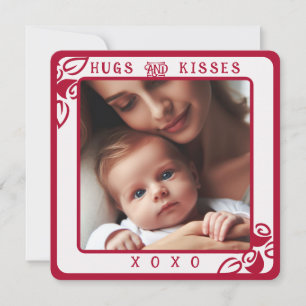 Personalisiertes Foto Red Floral Hugs und Kisses X