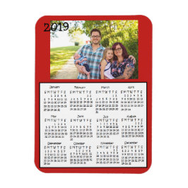 Personalisiertes Foto Red Mini Magnet Kalender 201