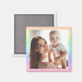 Personalisiertes Foto Regenbogen Farbenfroh Elegan Magnet (Vorderseite/Rückseite)