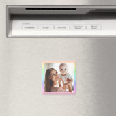 Personalisiertes Foto Regenbogen Farbenfroh Elegan Magnet (In Situ (Geschirrspüler))