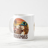 Personalisiertes Foto Retro Bahamas Tropischer Str Kaffeetasse (Vorderseite Links)
