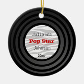 Personalisiertes Foto Retro Vinyl Album Keepake Keramik Ornament (Vorne)