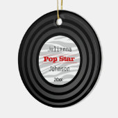 Personalisiertes Foto Retro Vinyl Album Keepake Keramik Ornament (Links)