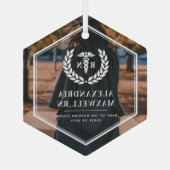 Personalisiertes Foto RN Nursing School Abschluss Ornament Aus Glas (Rückseite)