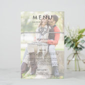 Personalisiertes Foto Rope Heart Wedding Menu (Stehend Vorderseite)