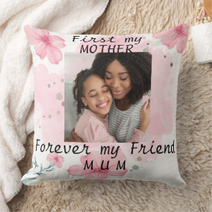 Personalisiertes Foto rosa Blume Sake Mama's Day Kissen