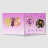 Personalisiertes Foto Rosa Glitzer, 18. Geburtstag Gästebuch (Voll)