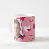 Personalisiertes Foto Rosa Herz Kaffeetasse (Vorderseite Links)