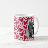 Personalisiertes Foto Rosa Herz Kaffeetasse (VorderseiteRechts)