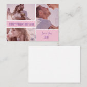 Personalisiertes Foto Rosa Minimaler Valentinstag Mitteilungskarte (Vorne/Hinten)