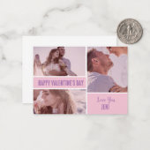 Personalisiertes Foto Rosa Minimaler Valentinstag Mitteilungskarte (Vorderseite/Rückseite Beispiel)