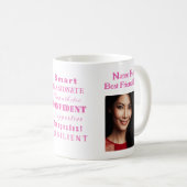 Personalisiertes Foto Rosa Motivierend Große Fraue Kaffeetasse (VorderseiteRechts)