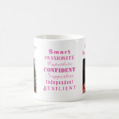 Personalisiertes Foto Rosa Motivierend Große Fraue Kaffeetasse (Mittel)