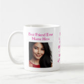 Personalisiertes Foto Rosa Motivierend Große Fraue Kaffeetasse (Links)