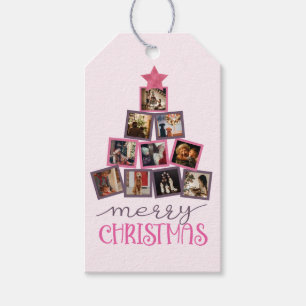 Personalisiertes Foto Rosa Weihnachten Geschenkanhänger