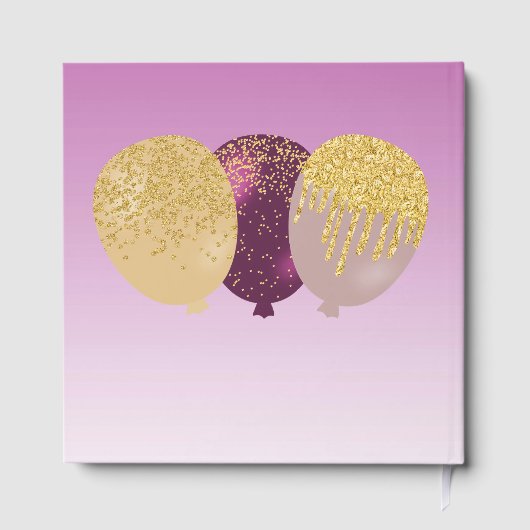 Personalisiertes Foto Rose Gold Glitzer 16. Geburt Gästebuch (Rückseite)