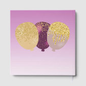 Personalisiertes Foto Rose Gold Glitzer 90. Geburt Gästebuch (Rückseite)