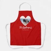 Personalisiertes Foto Rotes Herz Rahmen Modern Schürze (Vorderseite)