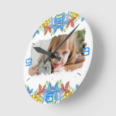 Personalisiertes Foto Runde Wanduhr (Winkel)