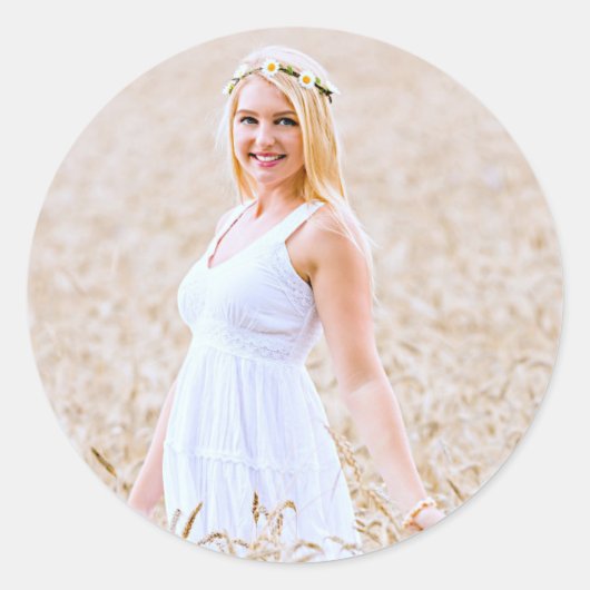 Personalisiertes Foto Runder Aufkleber (Vorderseite)