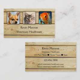 Personalisiertes Foto Rustic Wood Business Card Visitenkarte