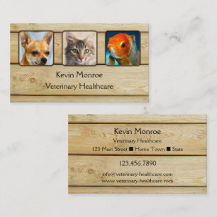 Personalisiertes Foto Rustic Wood Business Card Visitenkarte