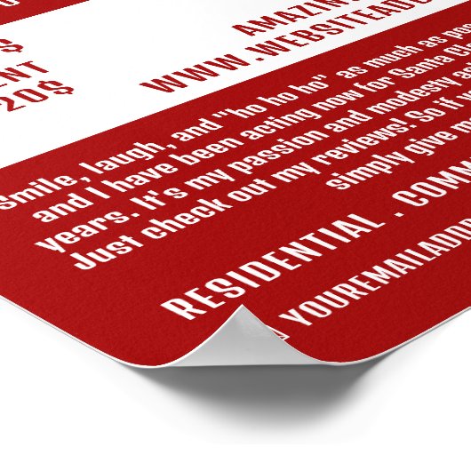 Personalisiertes Foto, Santa Claus Entertainer Poster (Ecke)