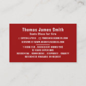 Personalisiertes Foto, Santa Claus Entertainer Visitenkarte (Rückseite)