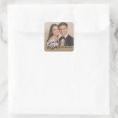 Personalisiertes Foto Save the Date Quadratischer Aufkleber (Tasche)