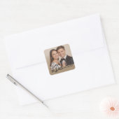 Personalisiertes Foto Save the Date Quadratischer Aufkleber (Umschlag)