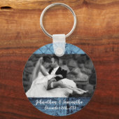 Personalisiertes Foto Schlüsselkette Rustikale Zin Schlüsselanhänger (Vorderseite)