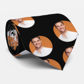 Personalisiertes Foto Schwarz Krawatte (Gerollt)