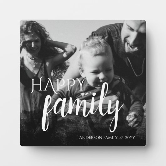 Personalisiertes Foto Schwarzes Abstraktes Overlay Fotoplatte (Vorderseite)